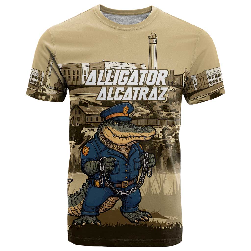 Alligator Alcatraz T-Shirt Police Gator Rock Penitentiary Graphic Tee