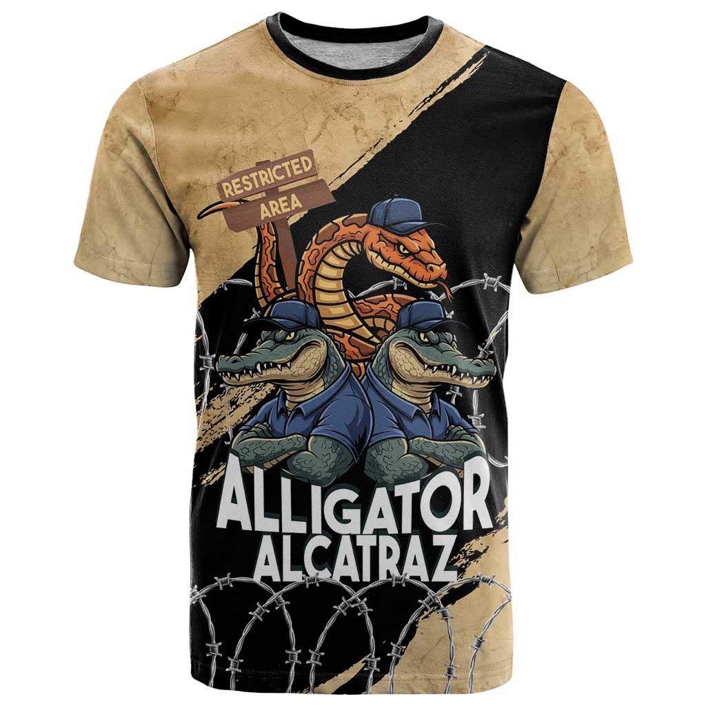 Alligator Alcatraz T-Shirt Gator and Python Restricted Area Graphic Tee