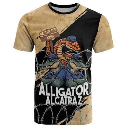Alligator Alcatraz T-Shirt Gator and Python Restricted Area Graphic Tee