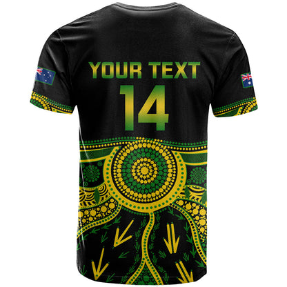 Personalised Australia Soccer T-Shirt Aboriginal Go Matildas World Cup Graphic Tee