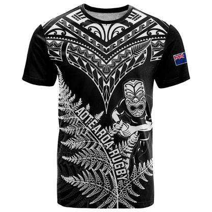 Personalised New Zealand Silver Fern Rugby T-Shirt Go All Black World Cup Graphic Tee