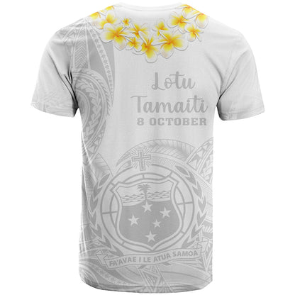 Samoa White Sunday T-Shirt Lotu Tamaiti With Coat Of Arms Graphic Tee