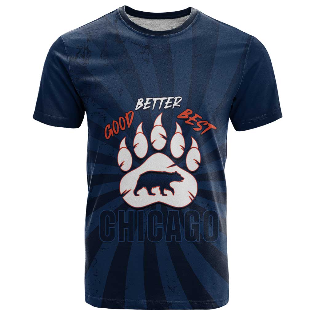 Personalized Chicago Football T-Shirt Bear Paw Grunge Stylized Graphic Tee