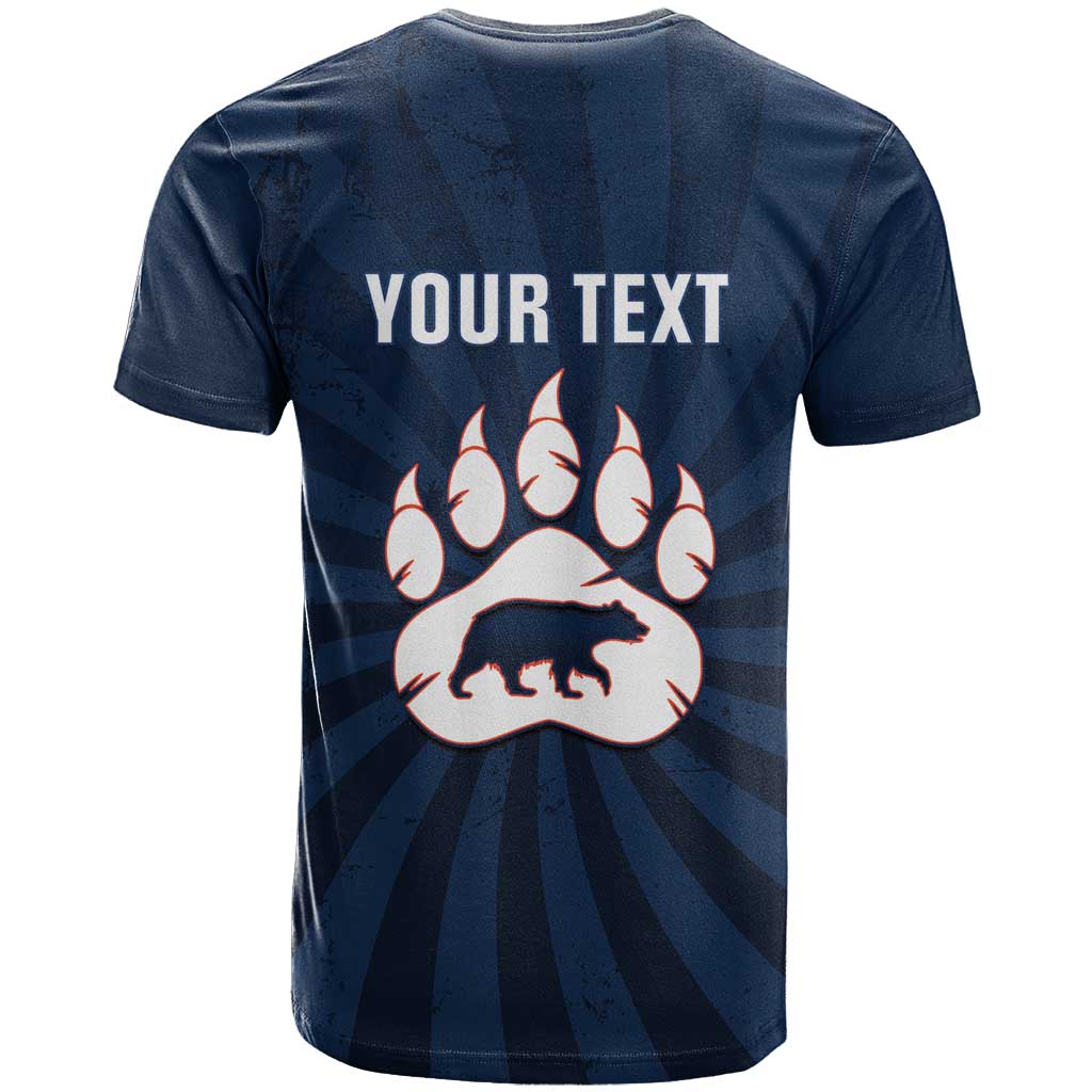 Personalized Chicago Football T-Shirt Bear Paw Grunge Stylized Graphic Tee