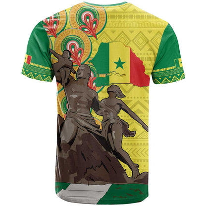Senegal African Renaissance Monument T-Shirt Ankara Pattern Graphic Tee