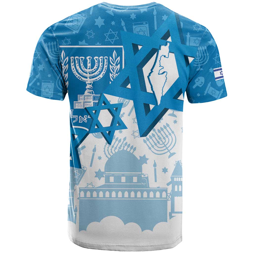 Israel Independence Day T-Shirt Yom Ha'atzmaut Star Of David Jewish Pattern Graphic Tee
