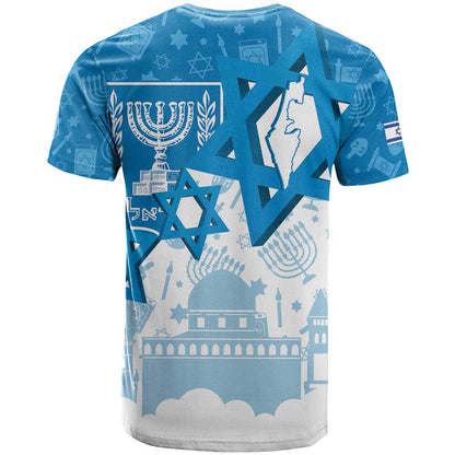 Israel Independence Day T-Shirt Yom Ha'atzmaut Star Of David Jewish Pattern Graphic Tee
