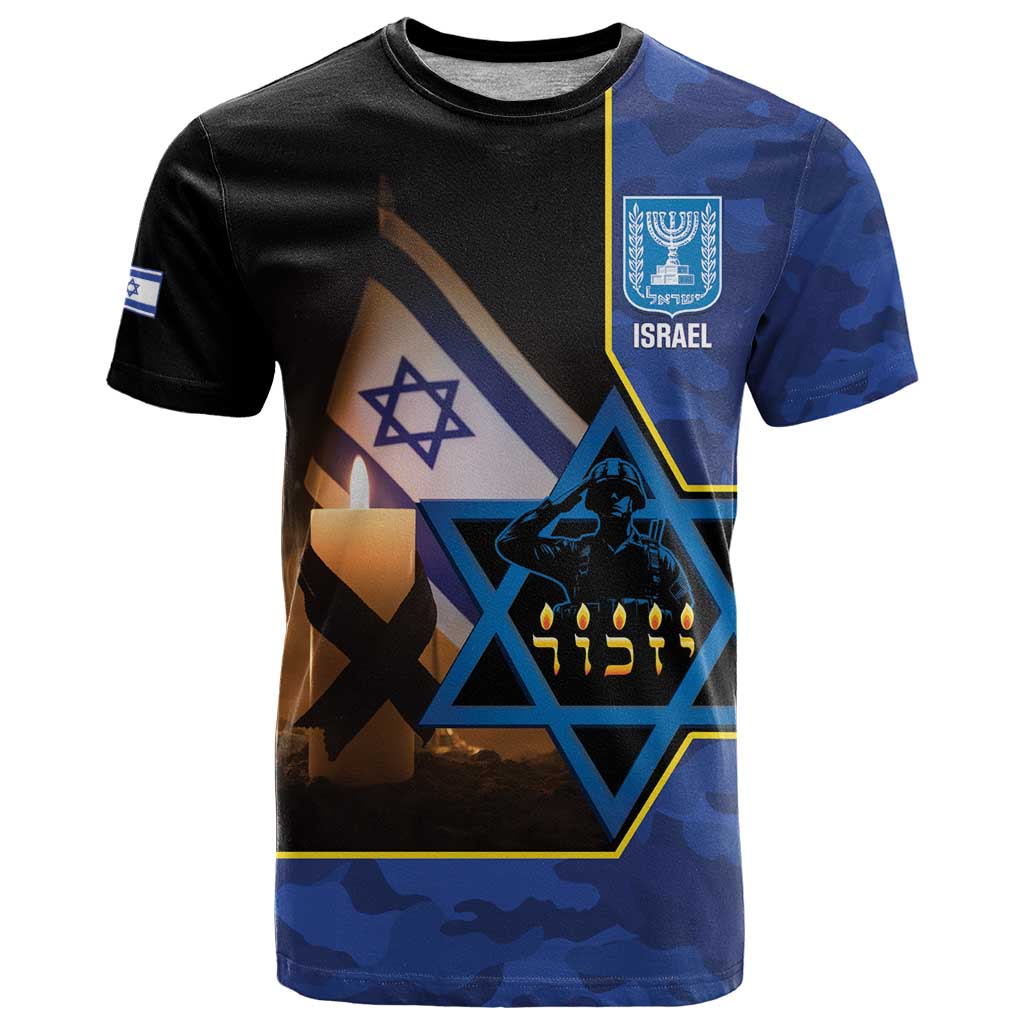 Yom HaZikaron Israel T-Shirt We Will Always Remember Camouflage Style Graphic Tee