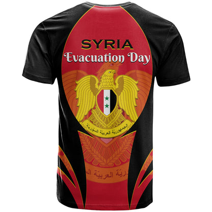 Syria Evacuation Day T-Shirt Coat Of Arms Graphic Tee
