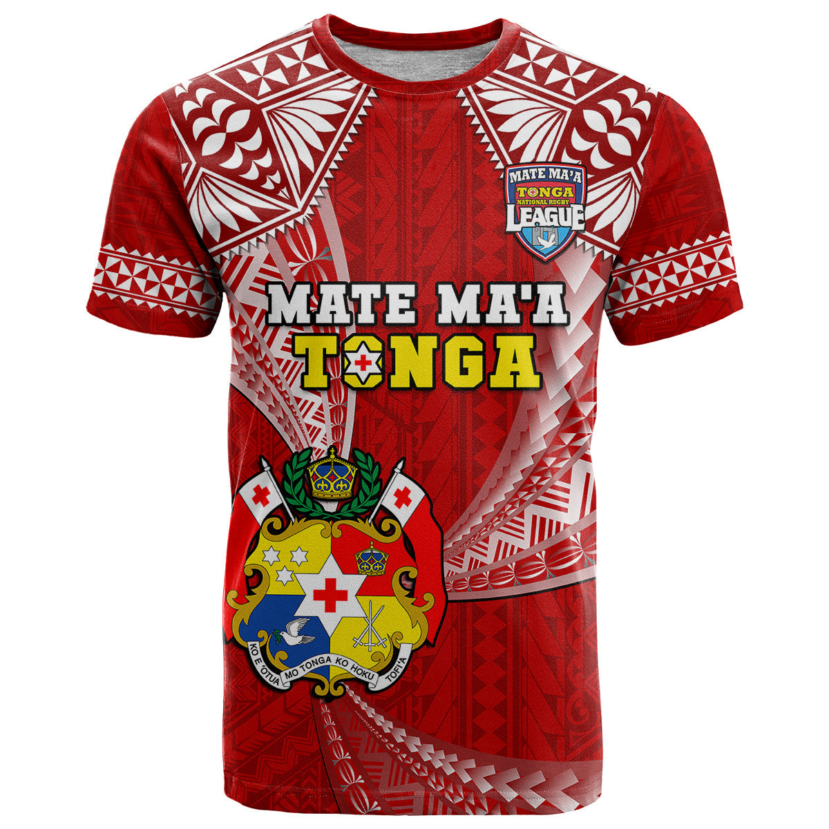 Tonga Rugby T-Shirt Mate Maa Tonga Pacific Tongan Ngatu Graphic Tee