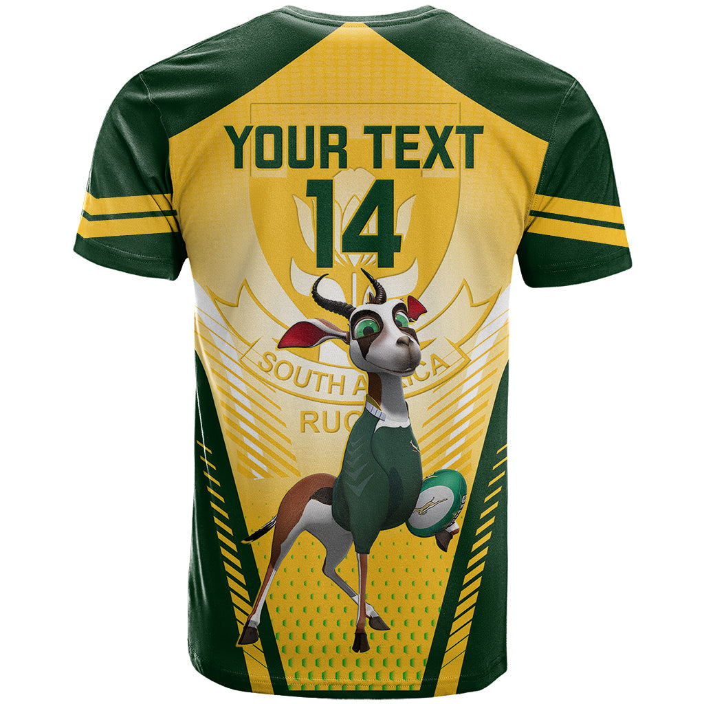 Custom South Africa Rugby T-Shirt World Cup Springboks Mascot Graphic Tee