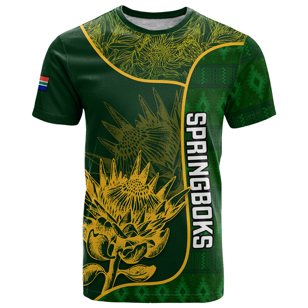 Custom South Africa Rugby T-Shirt Go Champions Springboks With Protea Graphic Tee