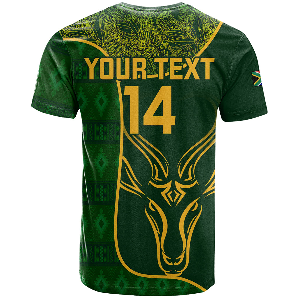 Custom South Africa Rugby T-Shirt Go Champions Springboks With Protea Graphic Tee