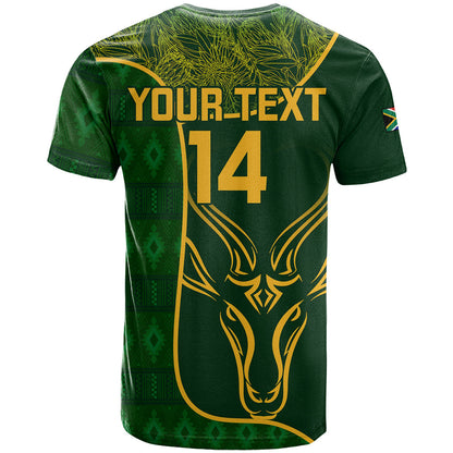 Custom South Africa Rugby T-Shirt Go Champions Springboks With Protea Graphic Tee