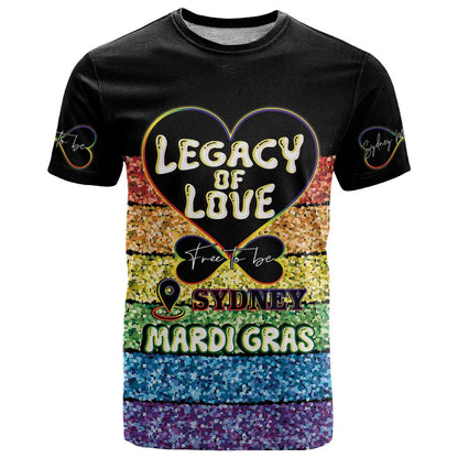 Free To Be Sydney Mardi Gras T-Shirt Legacy Of Love Graphic Tee