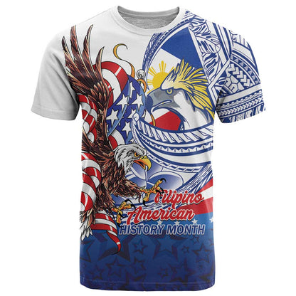 Filipino American History Month T-Shirt Philippines Agila USA Eagle Mix Flag Graphic Tee