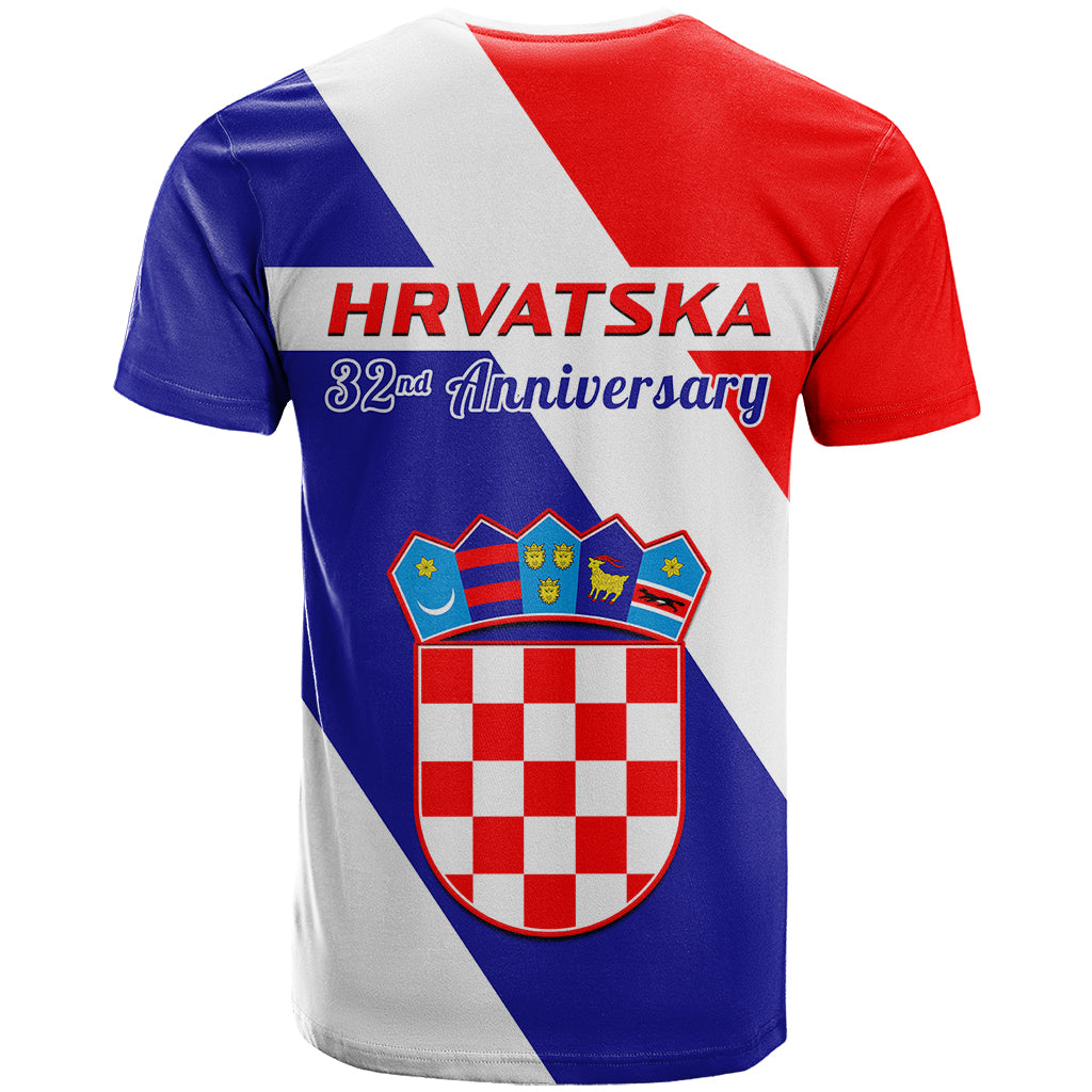 June 25 Croatia T-Shirt Independence Day Hrvatska Coat Of Arms 32nd Anniversary Graphic Tee