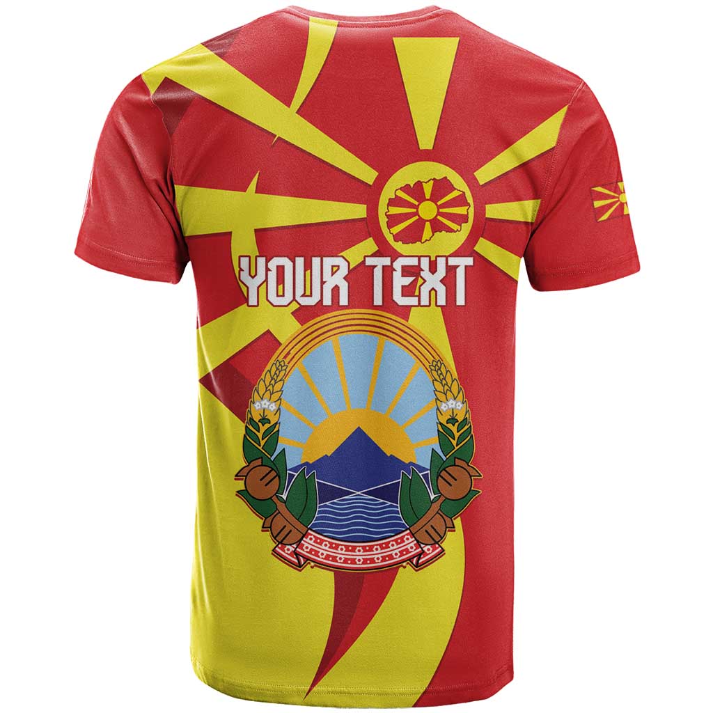 Macedonia National Day T-Shirt Makedonija Flag Curves Style Graphic Tee