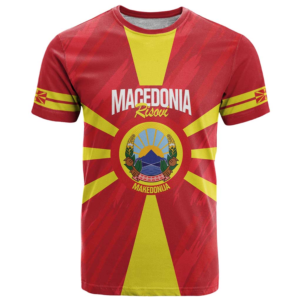 Custom Macedonia Football T-Shirt Risovi Napred Makedonija Graphic Tee
