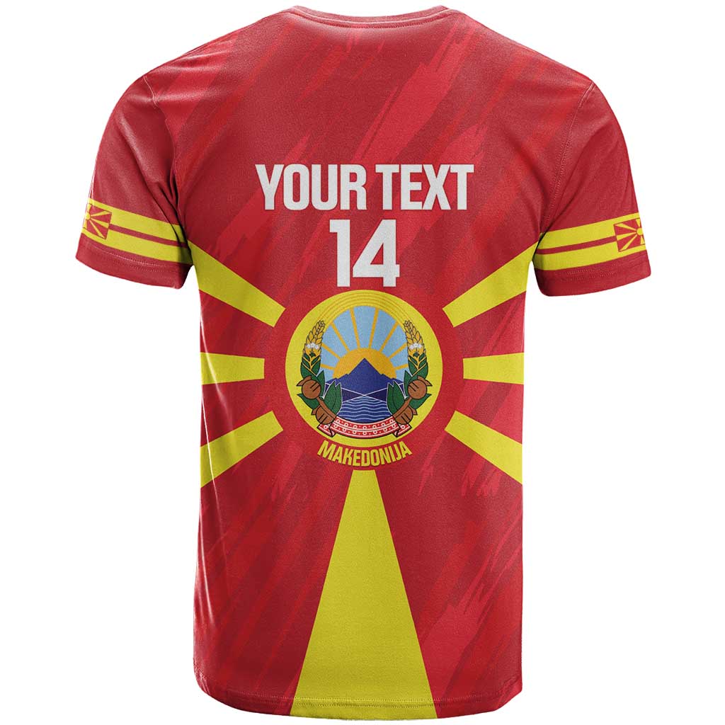 Custom Macedonia Football T-Shirt Risovi Napred Makedonija Graphic Tee