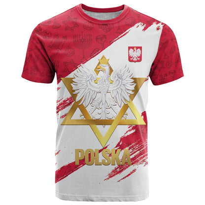 Jewish Festival Poland T-Shirt Polska Eagle Star Of David Graphic Tee