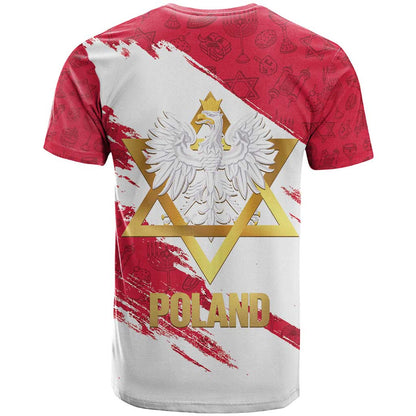 Jewish Festival Poland T-Shirt Polska Eagle Star Of David Graphic Tee