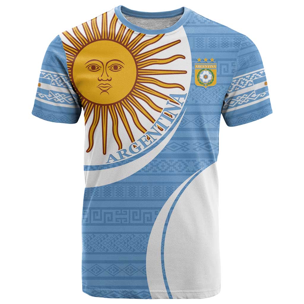 Custom Argentina Football T-Shirt Vamos La Albiceleste - Sky Blue Version Graphic Tee