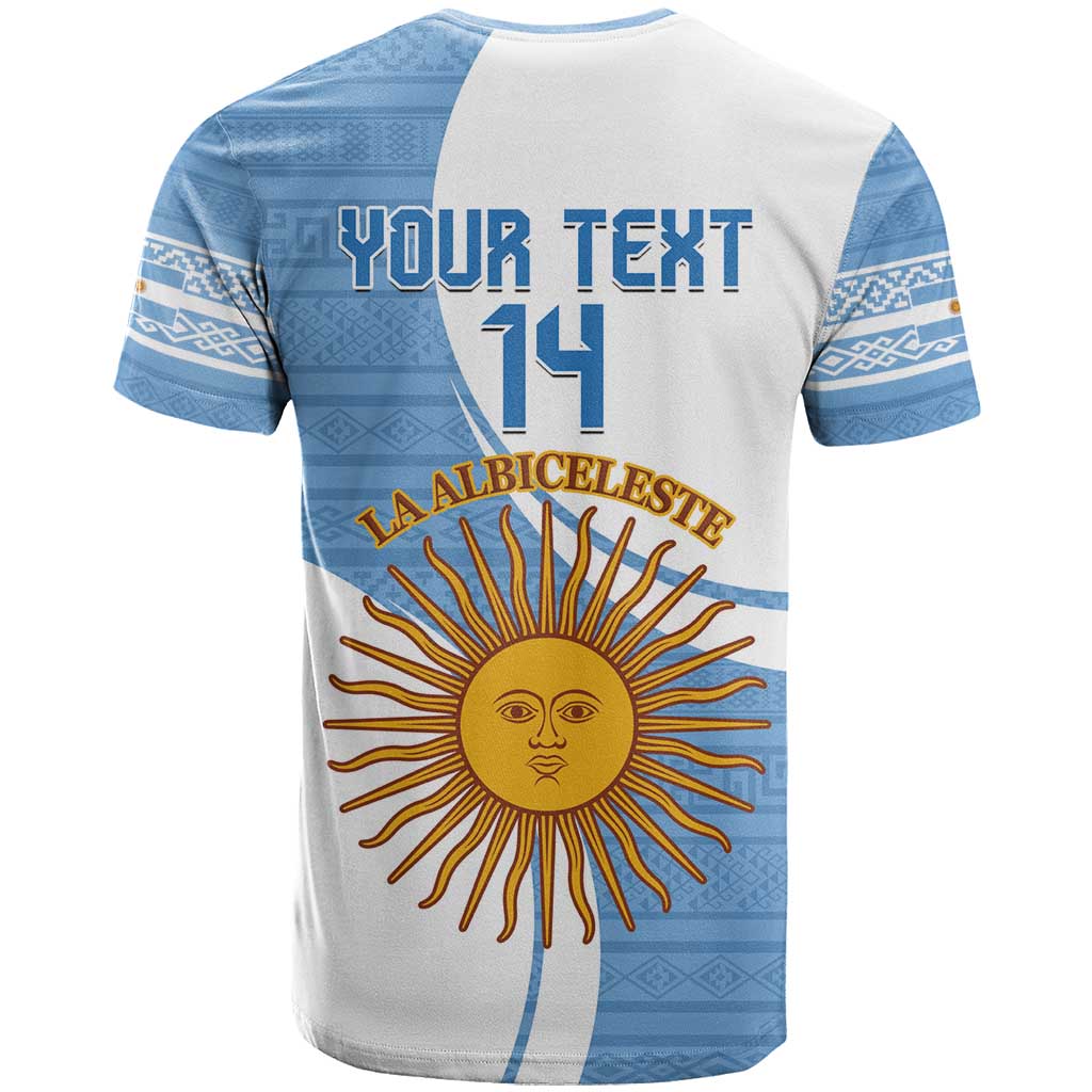 Custom Argentina Football T-Shirt Vamos La Albiceleste - Sky Blue Version Graphic Tee
