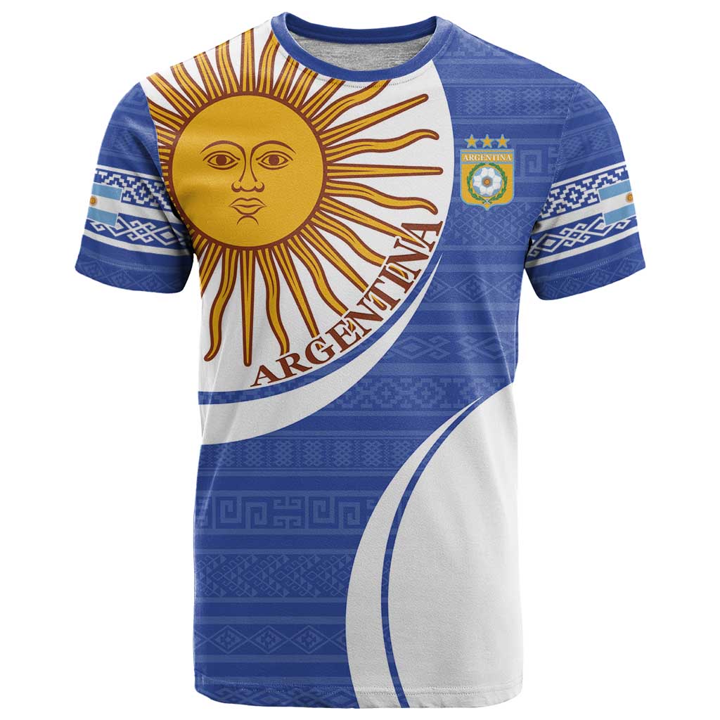 Custom Argentina Football T-Shirt Vamos La Albiceleste - Navy Blue Version Graphic Tee