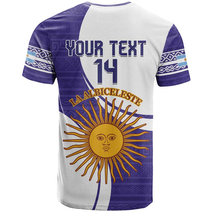 Custom Argentina Football T-Shirt Vamos La Albiceleste - Purple Version Graphic Tee