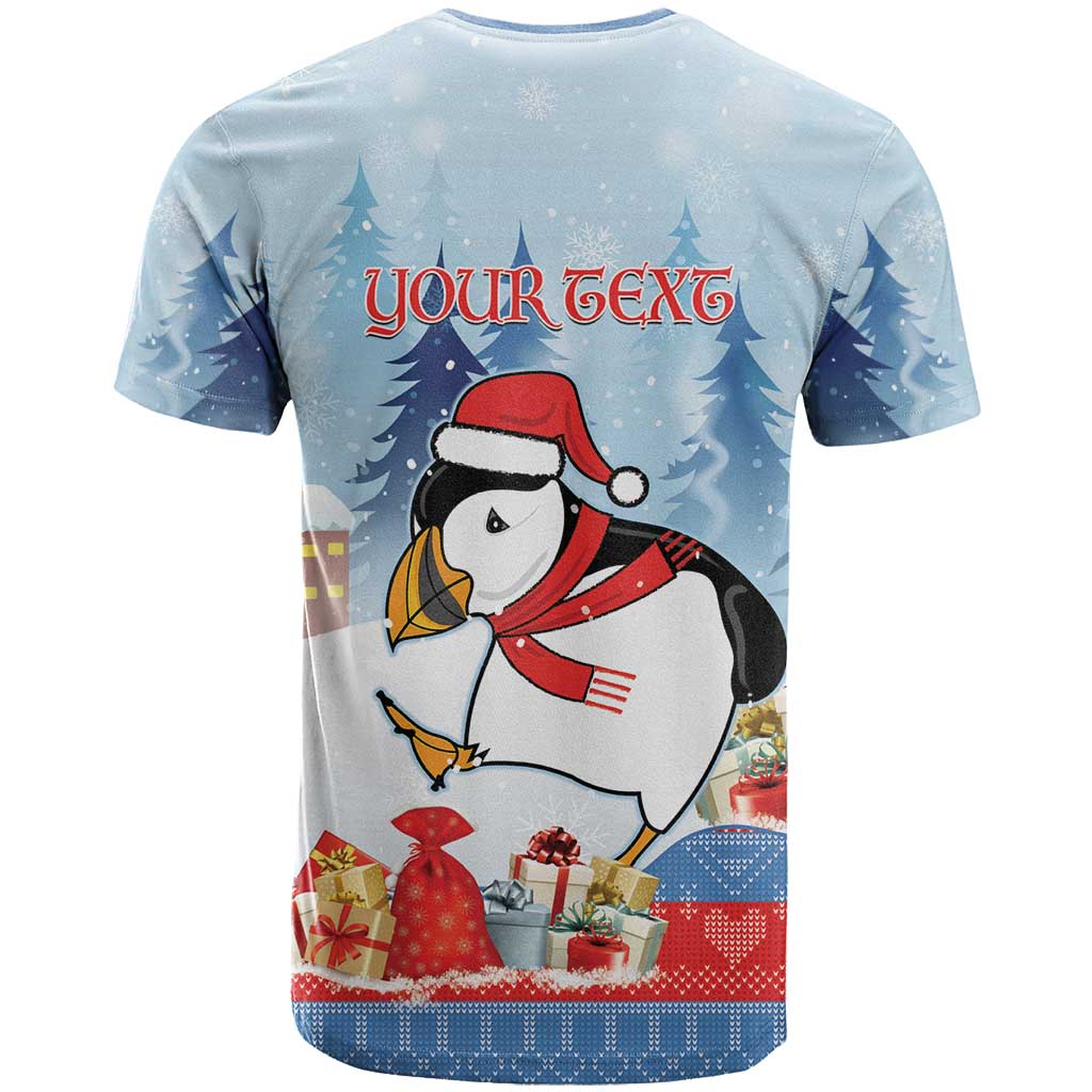 Personalised Puffin Iceland Christmas T-Shirt Merry Xmas Winter Vibes Graphic Tee