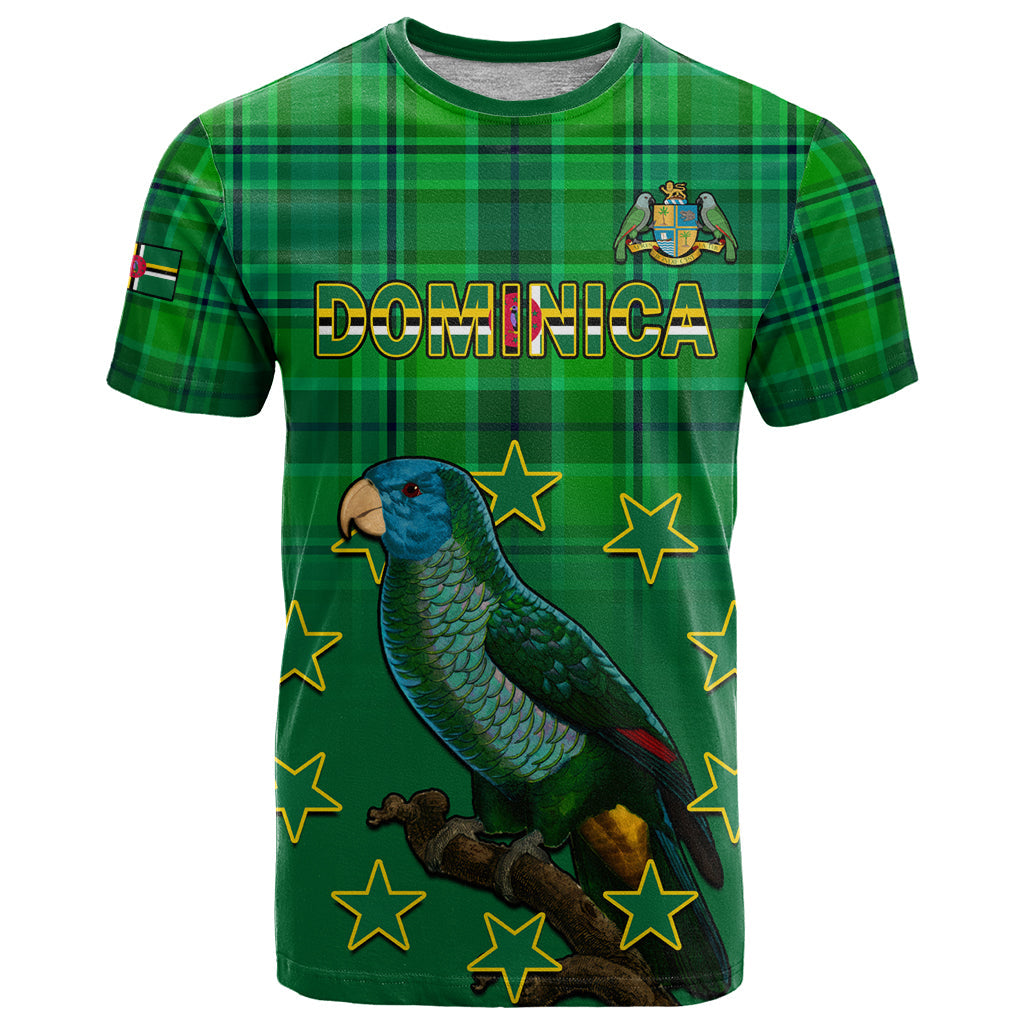 Dominica Independence Day T-Shirt Dominik Sisserou Parrot With Madras Pattern Graphic Tee