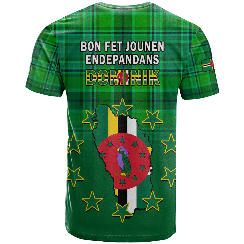 Dominica Independence Day T-Shirt Dominik Sisserou Parrot With Madras Pattern Graphic Tee