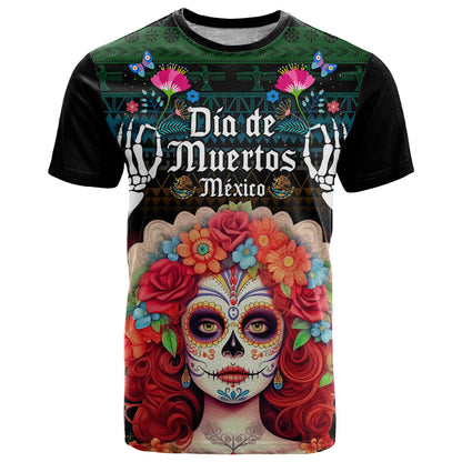 Personalised Mexico Day Of The Dead T-Shirt Mexican La Catrina Dia de los Muertos Graphic Tee