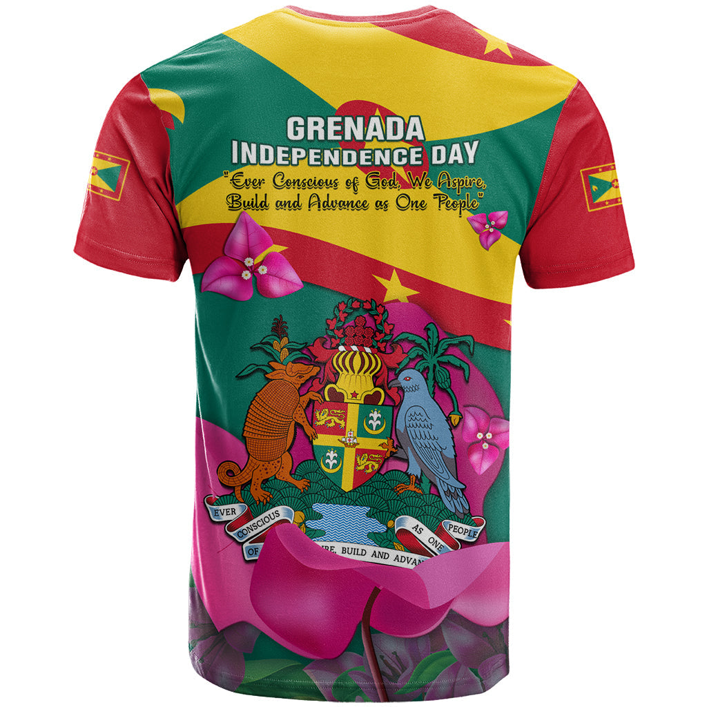 Grenada Independence Day T-Shirt Gwenad Bougainvillea Flowers Graphic Tee