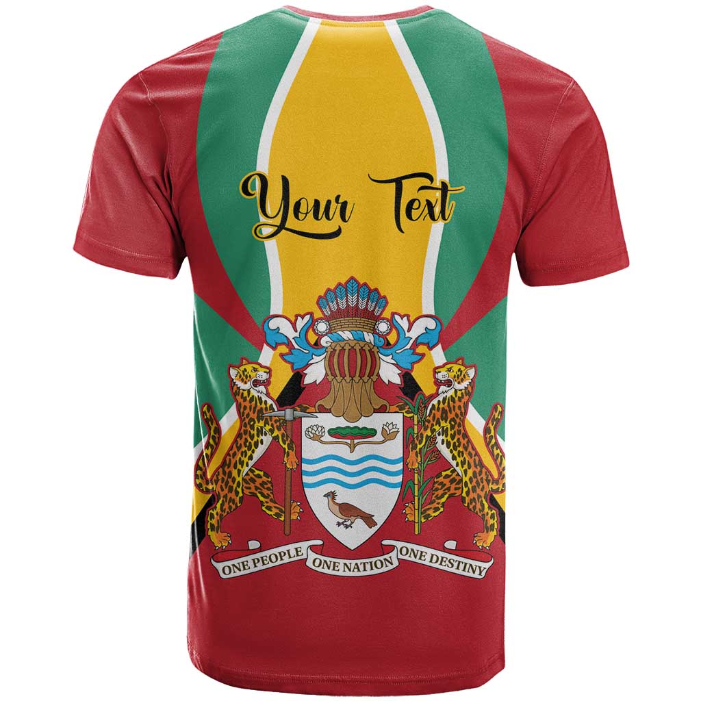 Personalized Guyana Coat Of Arms T-Shirt Flag Color Graphic Tee