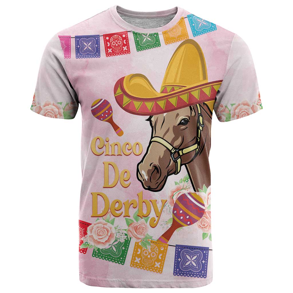 Cinco De Derby T-Shirt 2025 Sombrero Horse Racing Graphic Tee