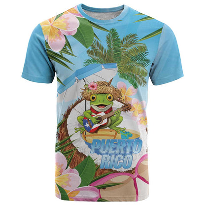 Puerto Rico Pava Coqui T-Shirt Spirit Frog Tropical Beach Vibes Graphic Tee