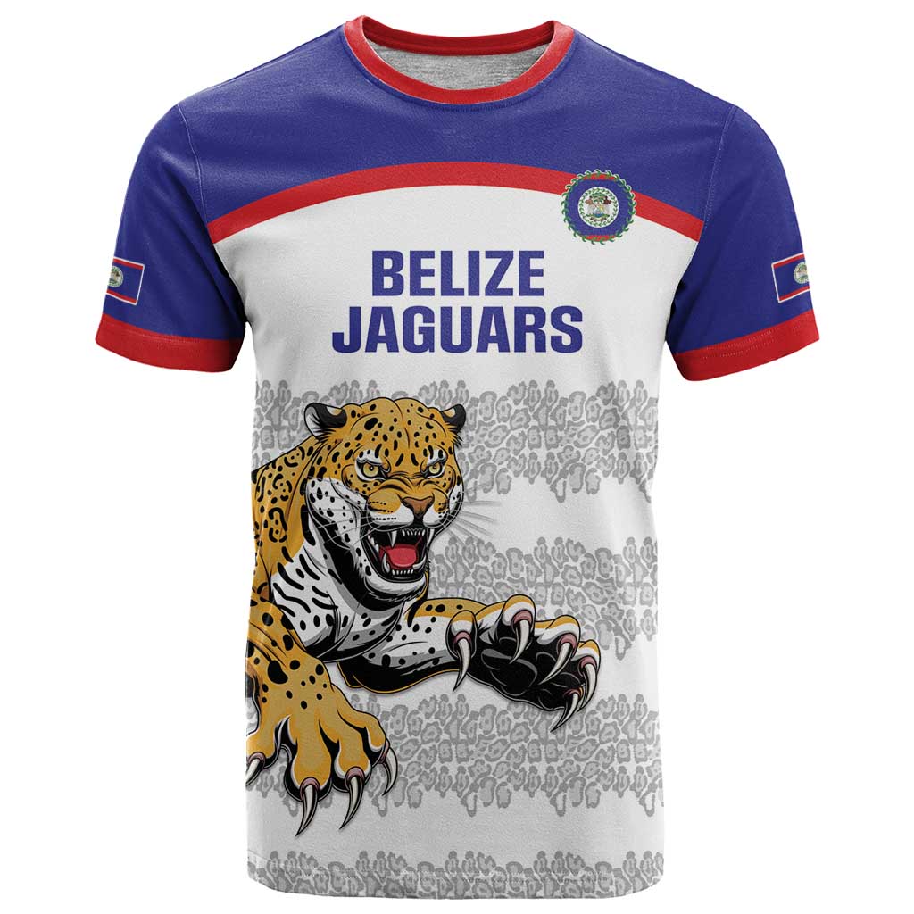 Custom Belize Football T-Shirt 2025 Go Jaguars Graphic Tee