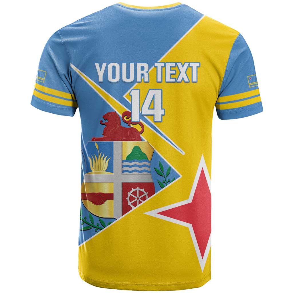 Custom Aruba Football T-Shirt 2025 Coat Of Arms Style Graphic Tee