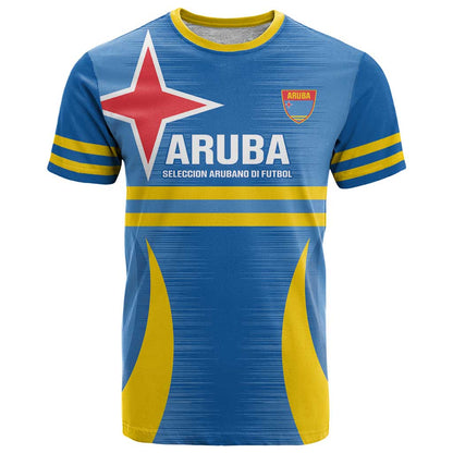 Custom Aruba Football T-Shirt 2025 Go Champions Flag Color Graphic Tee
