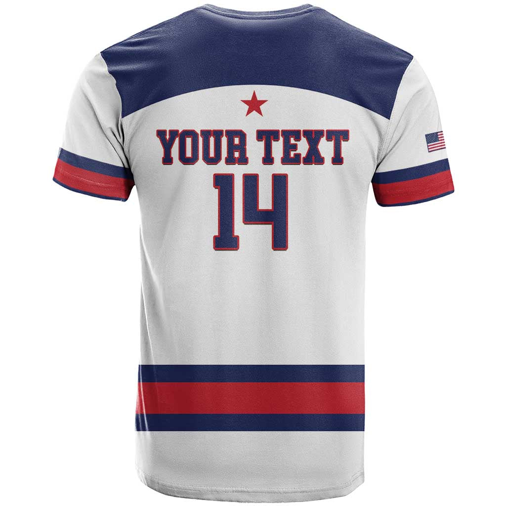 Custom United States Lacrosse T-Shirt Go Champions White Version Graphic Tee