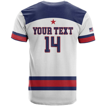 Custom United States Lacrosse T-Shirt Go Champions White Version Graphic Tee