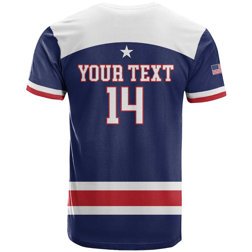 Custom United States Lacrosse T-Shirt Go Champions Blue Version Graphic Tee