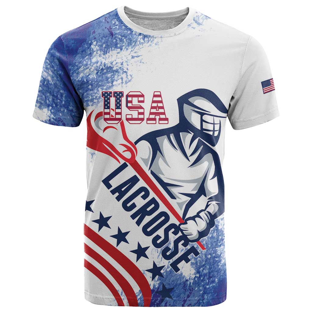 Custom United States Lacrosse T-Shirt 2025 Grunge Style Graphic Tee