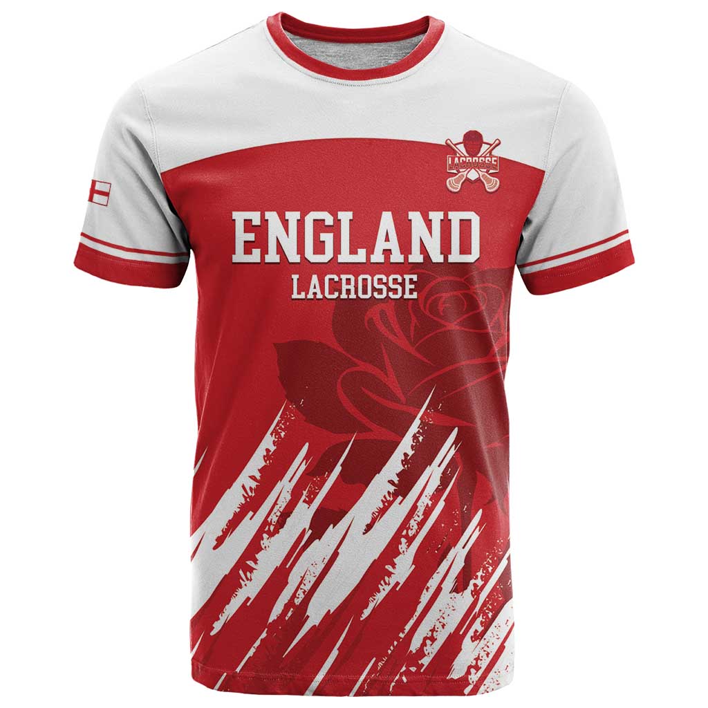Custom England Lacrosse T-Shirt Go Champions Rose Graphic Tee