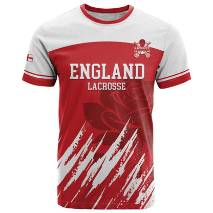 Custom England Lacrosse T-Shirt Go Champions Rose Graphic Tee