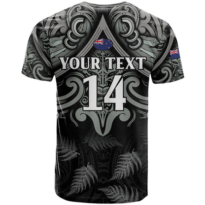 Custom New Zealand Silver Fern Rugby T-Shirt All Black Since 1892 Aotearoa Moko Maori Graphic Tee
