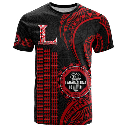Personalised Hawaii Lahainaluna High School T-Shirt Polynesian Kakau Pattern Graphic Tee