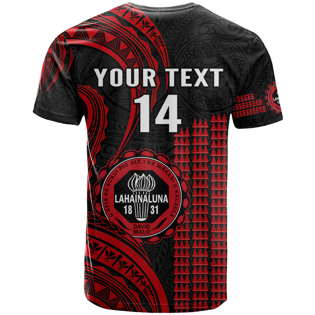 Personalised Hawaii Lahainaluna High School T-Shirt Polynesian Kakau Pattern Graphic Tee